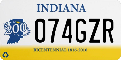 IN license plate 074GZR