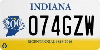 IN license plate 074GZW