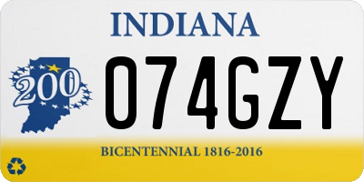 IN license plate 074GZY