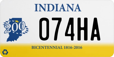 IN license plate 074HA