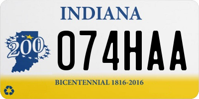 IN license plate 074HAA