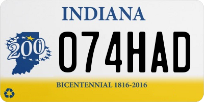 IN license plate 074HAD