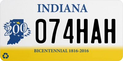 IN license plate 074HAH