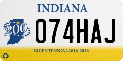IN license plate 074HAJ