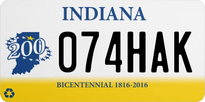 IN license plate 074HAK