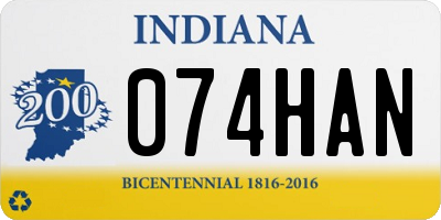 IN license plate 074HAN