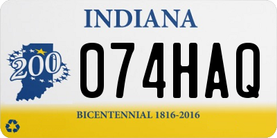 IN license plate 074HAQ