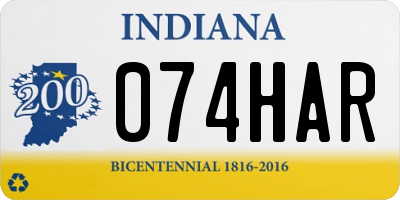 IN license plate 074HAR