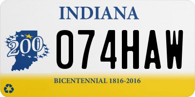 IN license plate 074HAW
