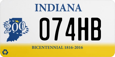 IN license plate 074HB