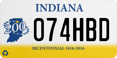 IN license plate 074HBD