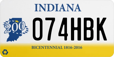 IN license plate 074HBK