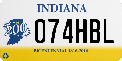 IN license plate 074HBL