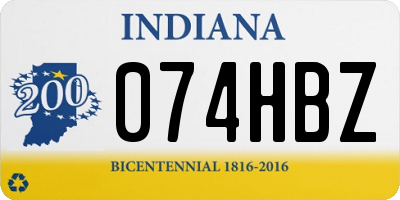 IN license plate 074HBZ