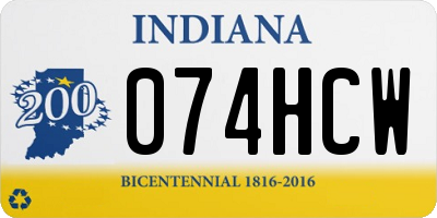 IN license plate 074HCW