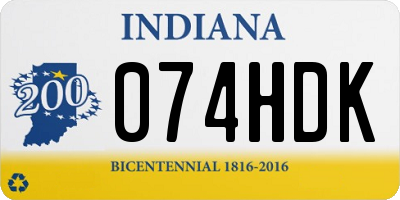 IN license plate 074HDK