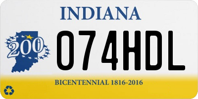 IN license plate 074HDL