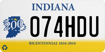 IN license plate 074HDU