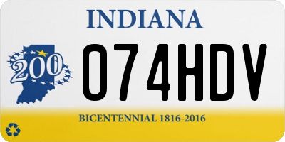 IN license plate 074HDV