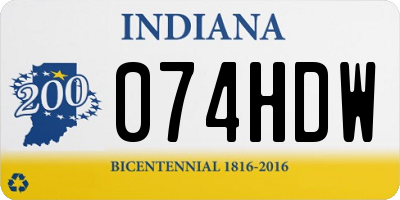 IN license plate 074HDW