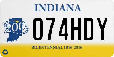 IN license plate 074HDY