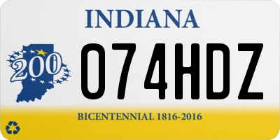 IN license plate 074HDZ