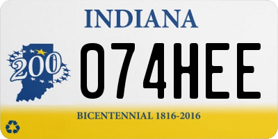 IN license plate 074HEE