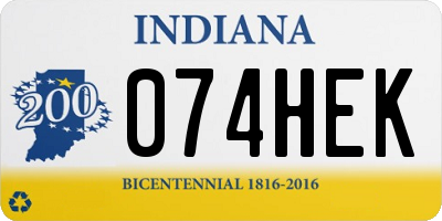 IN license plate 074HEK