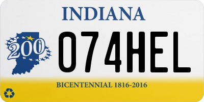 IN license plate 074HEL