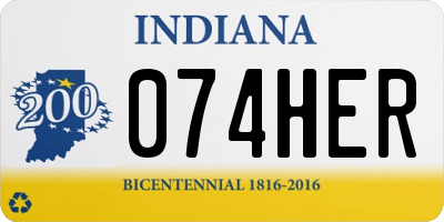 IN license plate 074HER