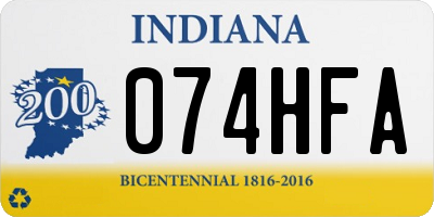 IN license plate 074HFA