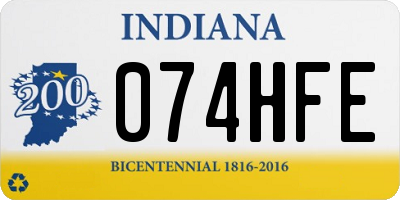 IN license plate 074HFE