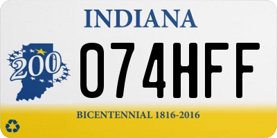 IN license plate 074HFF