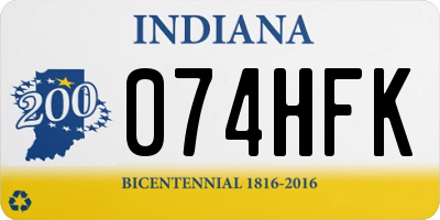 IN license plate 074HFK