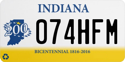 IN license plate 074HFM