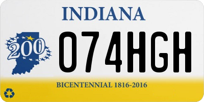IN license plate 074HGH