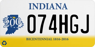 IN license plate 074HGJ