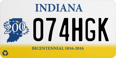 IN license plate 074HGK