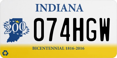IN license plate 074HGW