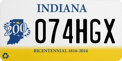 IN license plate 074HGX