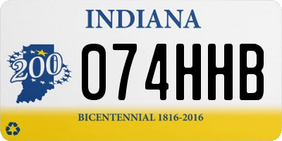 IN license plate 074HHB