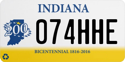 IN license plate 074HHE