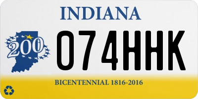 IN license plate 074HHK