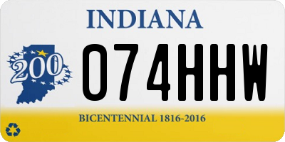 IN license plate 074HHW