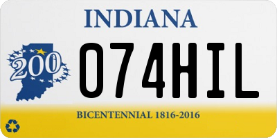 IN license plate 074HIL