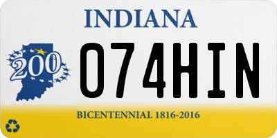 IN license plate 074HIN