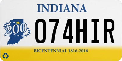 IN license plate 074HIR