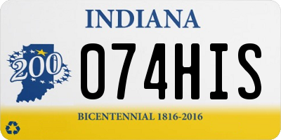 IN license plate 074HIS