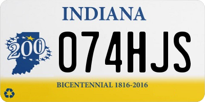 IN license plate 074HJS