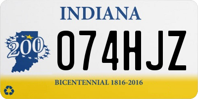 IN license plate 074HJZ